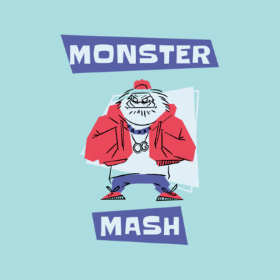 Vintage Clothing Brand Logo Maker with a Monster Cartoon