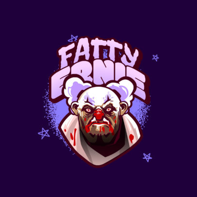Gaming Logo Template Featuring a Spooky Old Clown