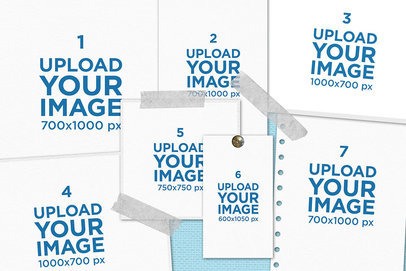 Mood Board Mockup with Different Size Papers Placed Together 3866-el1