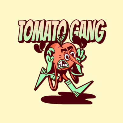 Clothing Brand Logo Creator Featuring a Funny Tomato Cartoon