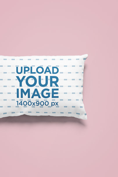 Mockup of the Closeup of a Pillow with a Plain Backdrop 25324
