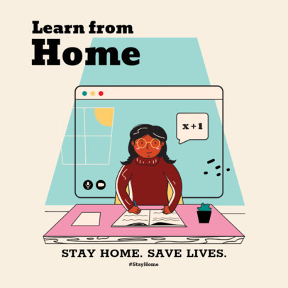 Instagram Post Template to Promote Home Activities