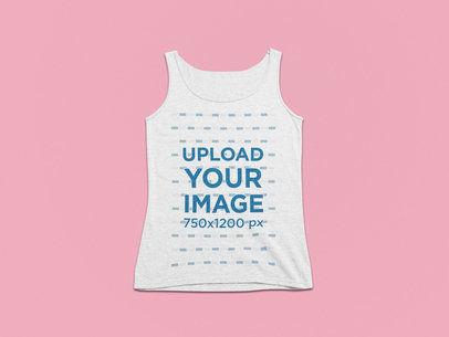 Tank Top Mockup Featuring a Customizable Solid Background