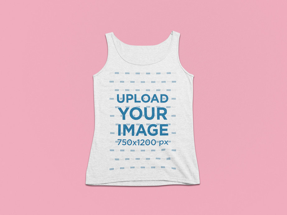 Tank Top Mockup Featuring a Customizable Solid Background