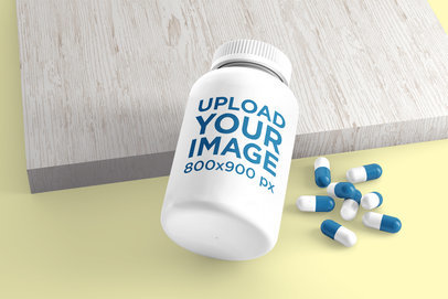 Mockup of a Customizable Pills Bottle 
