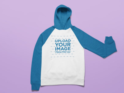 Flat Lay Mockup of a Raglan Pullover Hoodie on a Flat Surface 25720