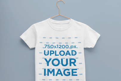 Mockup Featuring a Kid's T-Shirt on a Copper Hanger 