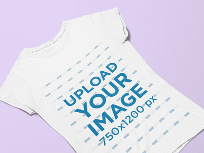 Mockup of a Women's T-Shirt Placed over a Customizable Surface
