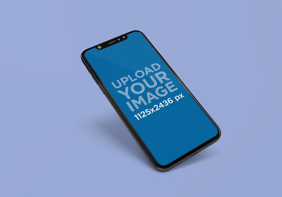 Mockup of an iPhone 11 Suspended on One Corner  2001-el1