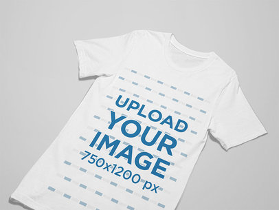 Flat Laid Mockup of a Long Fit T-Shirt 