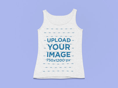 Flat Lay Mockup of a Scoop Neck Tank Top on a Plain Surface
