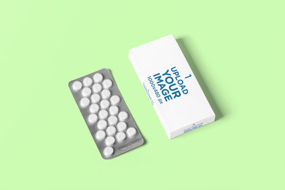 Pills Box Mockup With a Customizable Background 4055-el1
