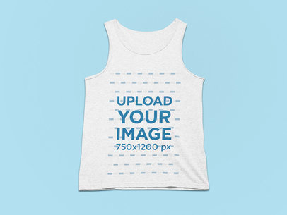 Mockup of a Heathered Tank Top for Men on a Plain Surface