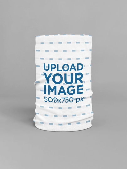 Tubular Bandana Mockup Featuring a Customizable Background