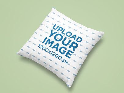 Mockup of a Sublimated Square Pillow on a Flat Surface