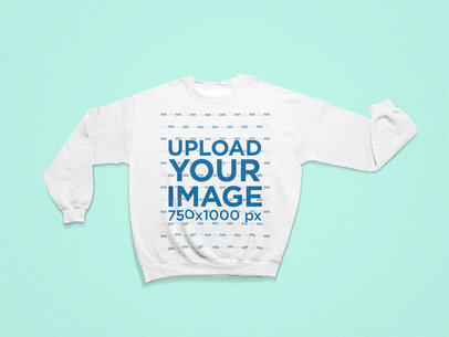 Mockup of a Heathered Sweatshirt with Folded Sleeves