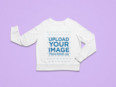 Round Neck Sweatshirt Mockup Featuring a Customizable Background