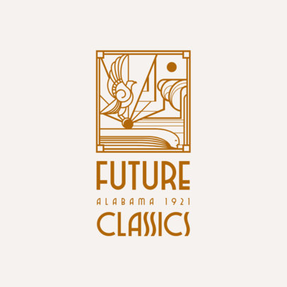 Logo Template Featuring Abstract Art Deco Landscapes