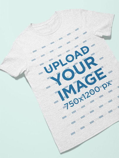 Mockup of a Heathered Round Neck Tee on a Plain Surface