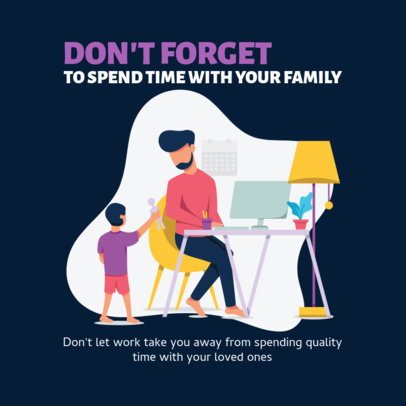 Instagram Post Template with Home Office Tips
