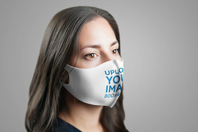 Face Mask Mockup Featuring a Woman