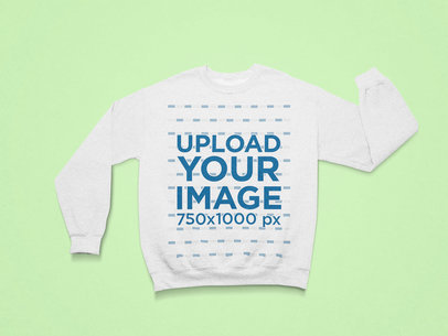 Front-View Mockup of a Flat Laid Round Neck Sweatshirt 25499