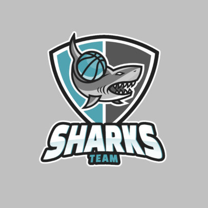 Logo Maker for a Basketball Team Featuring a Shark Graphic