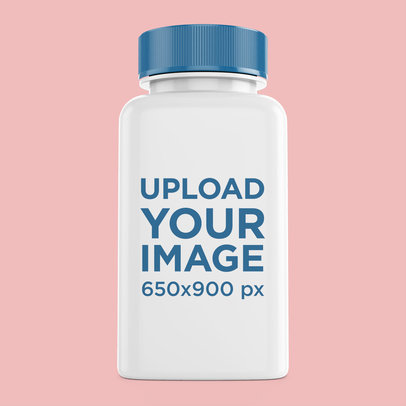 Pills Bottle Mockup Featuring a Plain Background 