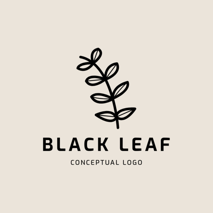 Logo Template Featuring a Minimalist Plant Icon