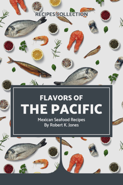 Ebook Cover Maker for Seafood Recipes Featuring a Food Pattern 1413b-el1