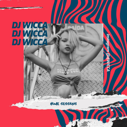 Trendy Instagram Post Generator for a DJ Live Session