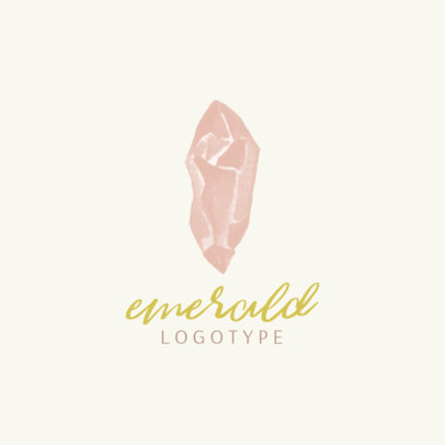 Logo Template Featuring a Watercolor Crystal 