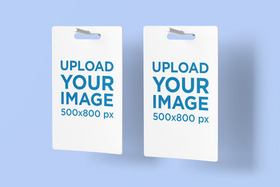 Mockup of Two Hanging Gift Cards