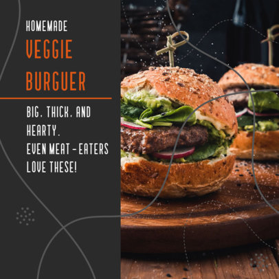 Instagram Post Maker for Foodies Featuring a Delicious Burger Photo 