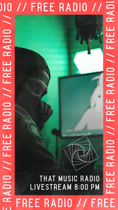 Instagram Story Maker for a Radio Livestream Featuring a Photo 2516i