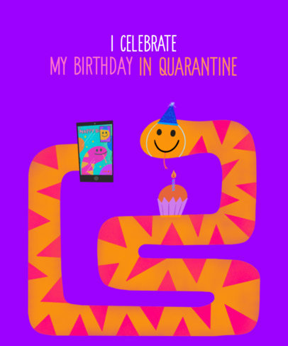 Birthday T-Shirt Design Template with a Cute Animal Illustration