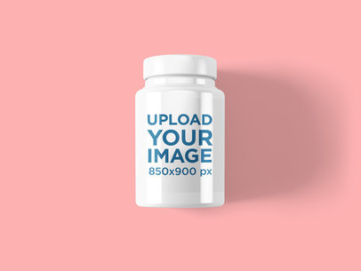 Minimal Pill Bottle Mockup Featuring a Customizable Surface 