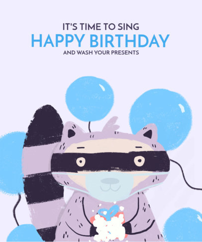 Kid's T-Shirt Design Creator Featuring a Raccoon Illustration