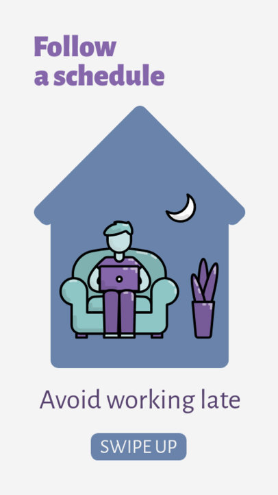 Instagram Story Design Template for a Home Office Schedule