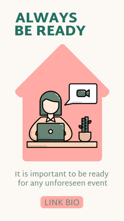 Home Office Instagram Story Maker Featuring a Woman on a Videoconference 