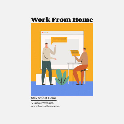 Instagram Post Makers Featuring Illustrations of People Doing Home Office