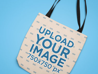 Closeup Mockup of a Tote Bag on a Flat Surface 25526