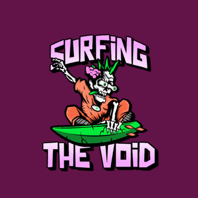 Logo Maker for a Clothing Brand with a Graphic of a Surfer Skeleton