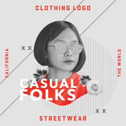 Streetwear Logo Maker with a Black and White Woman Graphic 3256d