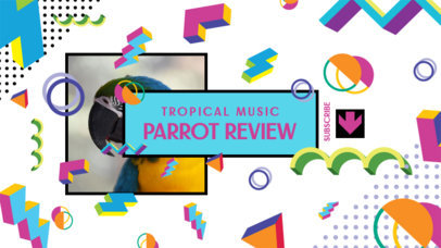 YouTube Banner Maker with a Memphis Style for a Music Channel 2521f