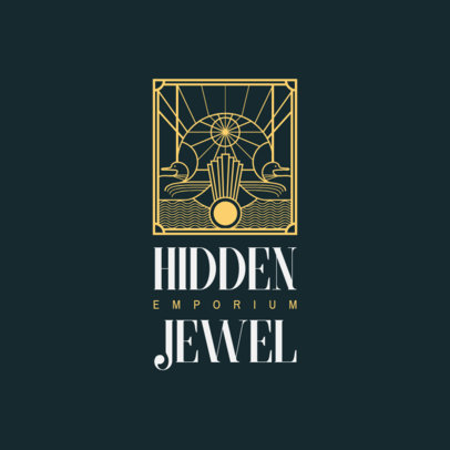 Art Deco-Style Logo Maker Featuring a Geometric Frame Clipart
