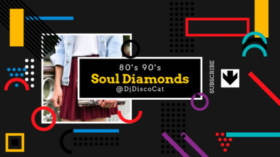Memphis Style YouTube Banner Generator with Geometric Shapes 2521c