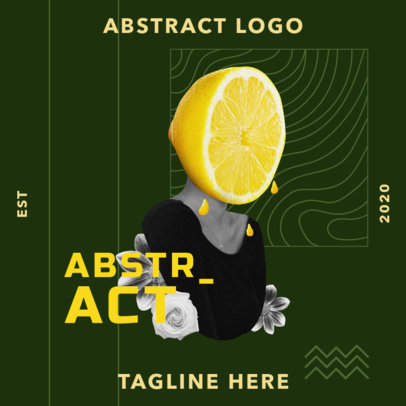 Abstract Logo Maker Featuring a Lemon-Headed Woman Collage