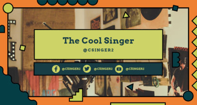 Music-Themed Twitch Banner Design Template for Singers