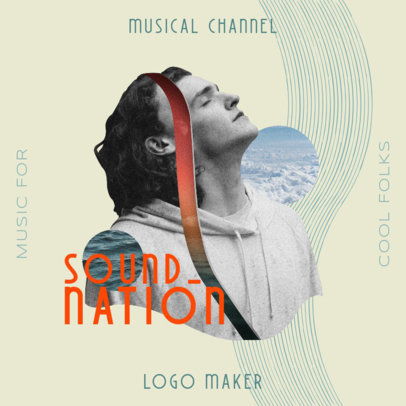 Logo Creator for a Music Channel with a Black and White Picture